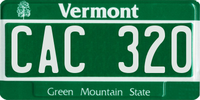 VT license plate CAC320