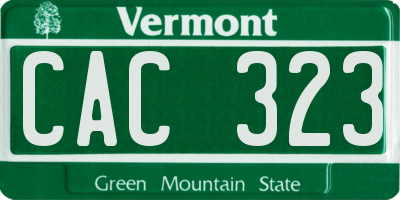 VT license plate CAC323