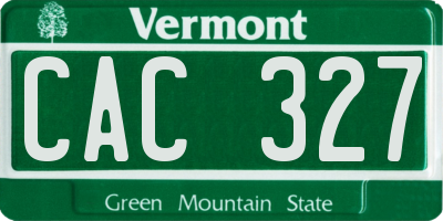 VT license plate CAC327