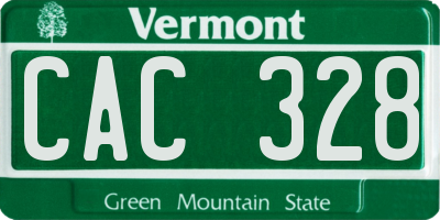 VT license plate CAC328