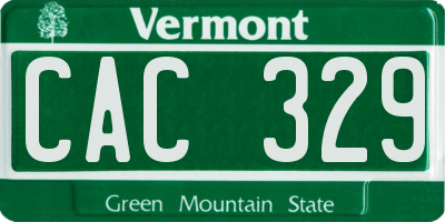 VT license plate CAC329