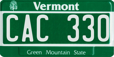 VT license plate CAC330