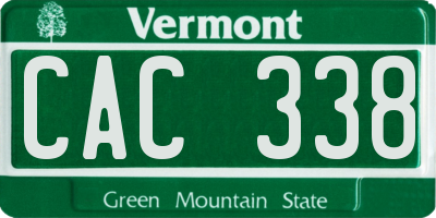 VT license plate CAC338
