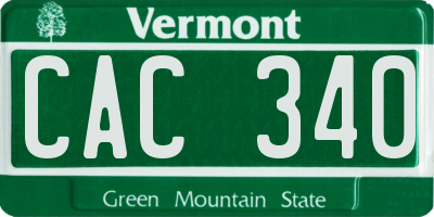 VT license plate CAC340