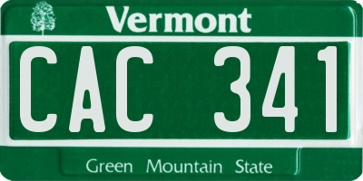 VT license plate CAC341