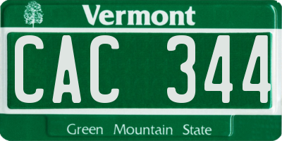 VT license plate CAC344