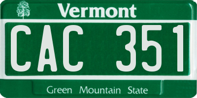VT license plate CAC351