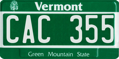 VT license plate CAC355