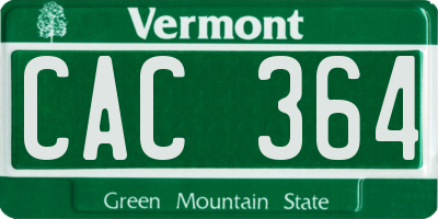 VT license plate CAC364
