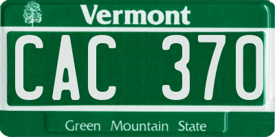 VT license plate CAC370