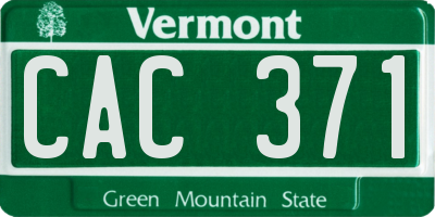 VT license plate CAC371