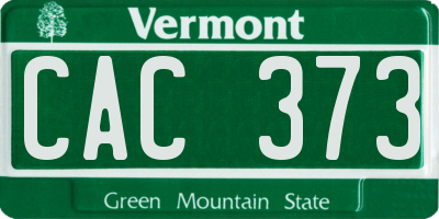 VT license plate CAC373