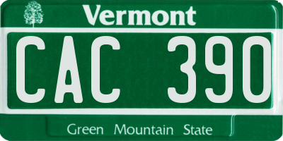 VT license plate CAC390