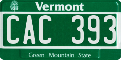 VT license plate CAC393