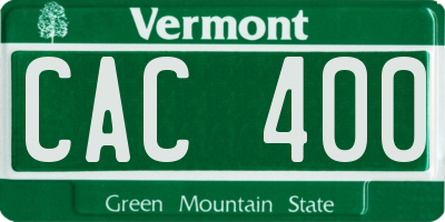 VT license plate CAC400