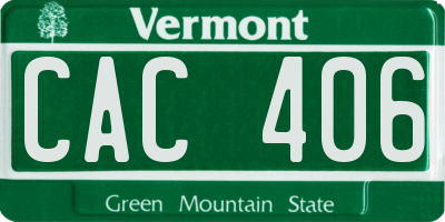 VT license plate CAC406