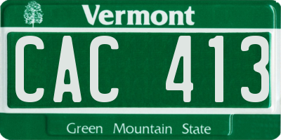 VT license plate CAC413