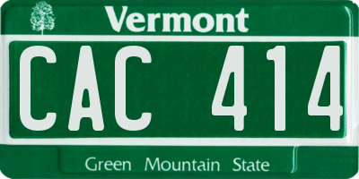 VT license plate CAC414