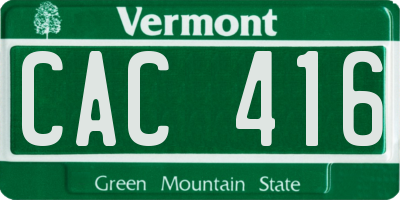 VT license plate CAC416