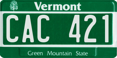 VT license plate CAC421