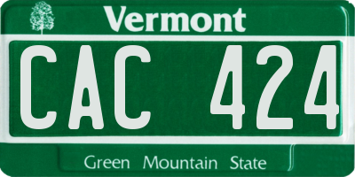 VT license plate CAC424