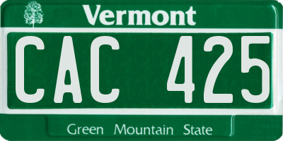 VT license plate CAC425