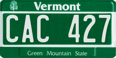 VT license plate CAC427