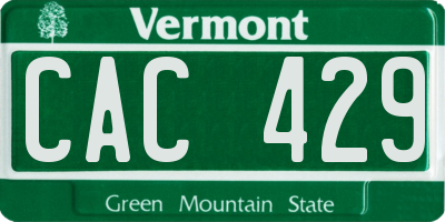 VT license plate CAC429