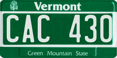 VT license plate CAC430