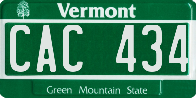 VT license plate CAC434