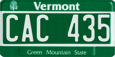 VT license plate CAC435