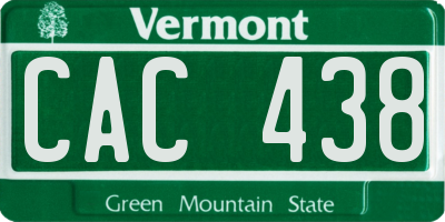 VT license plate CAC438