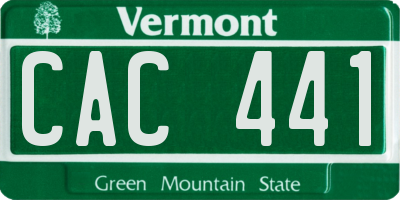 VT license plate CAC441