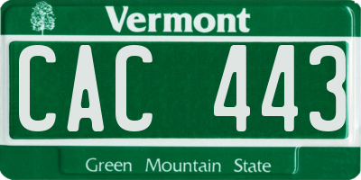 VT license plate CAC443