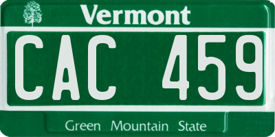 VT license plate CAC459
