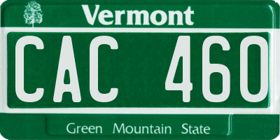 VT license plate CAC460