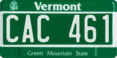 VT license plate CAC461