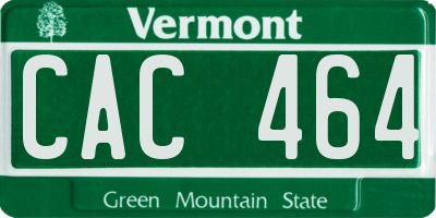 VT license plate CAC464