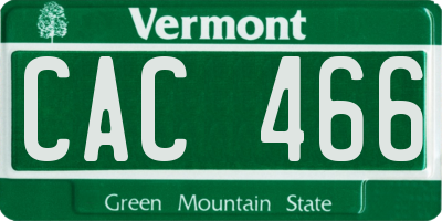 VT license plate CAC466