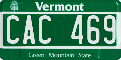 VT license plate CAC469