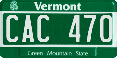 VT license plate CAC470