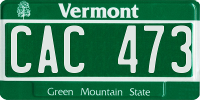 VT license plate CAC473