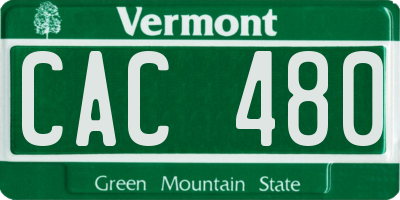 VT license plate CAC480
