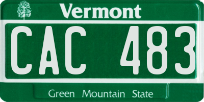 VT license plate CAC483