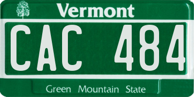 VT license plate CAC484