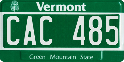 VT license plate CAC485