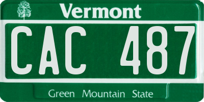 VT license plate CAC487