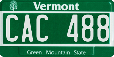VT license plate CAC488