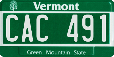 VT license plate CAC491