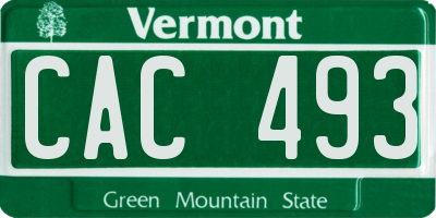 VT license plate CAC493